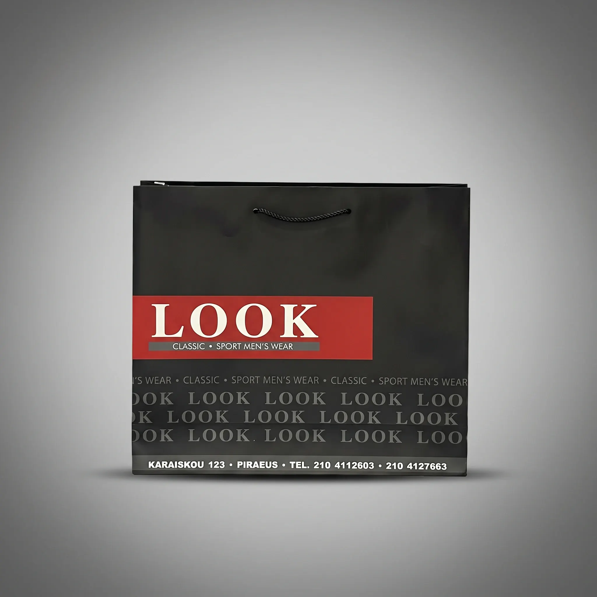 Χάρτινη σακούλα για ανδρικό κατάστημα — Look | Laderos Bags
