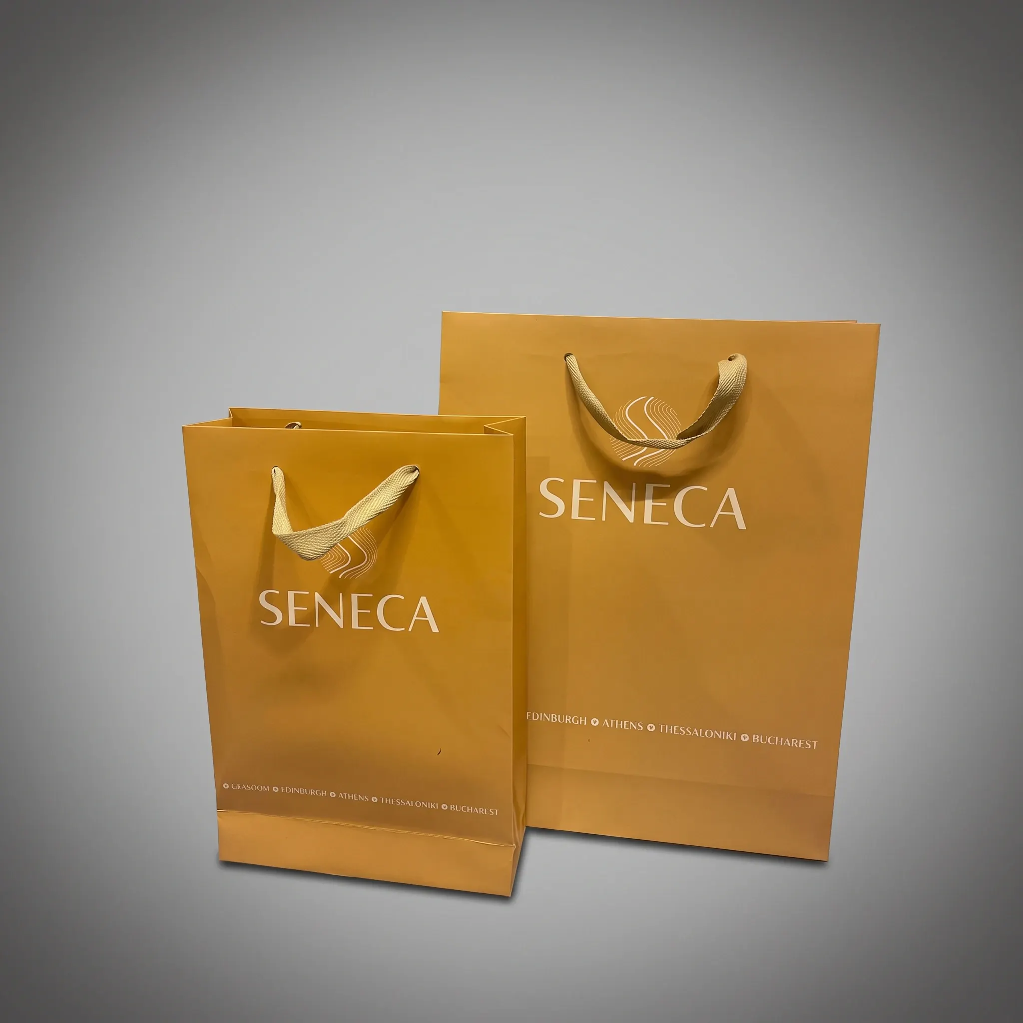 Χάρτινη σακούλα με εκτύπωση λογοτύπου — Seneca | Laderos Bags