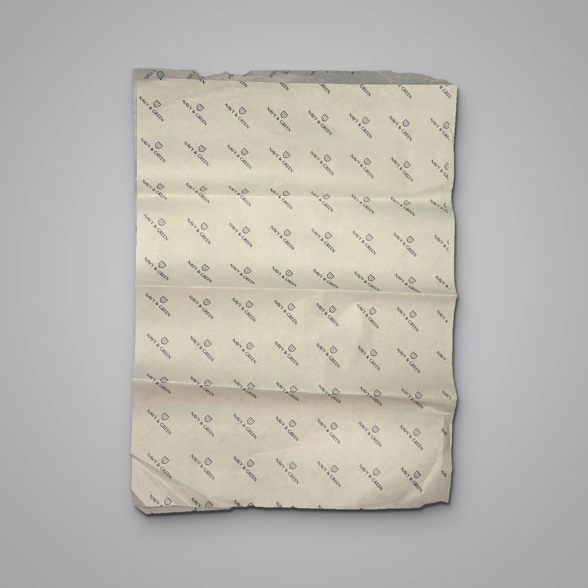Tissue paper printed with a logo — Navy & Green | Laderos Bags